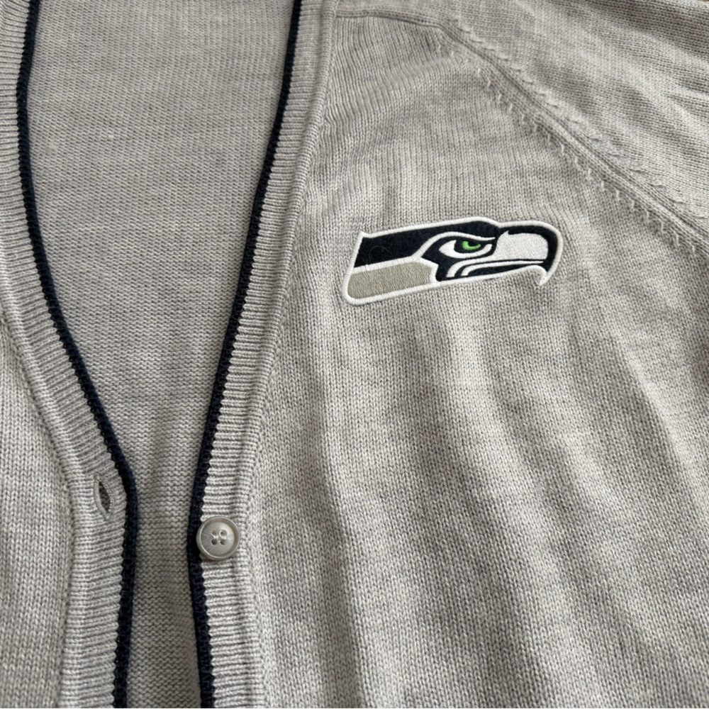 Seattle Seahawks Touch by Alyssa Milano Gray Cardigan 2XL